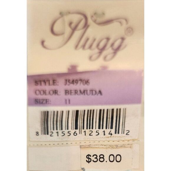 New Vintage 90s Plugg Khaki Tan Bermuda Jeans Size 11 Low Rise Flare - Picture 5 of 5